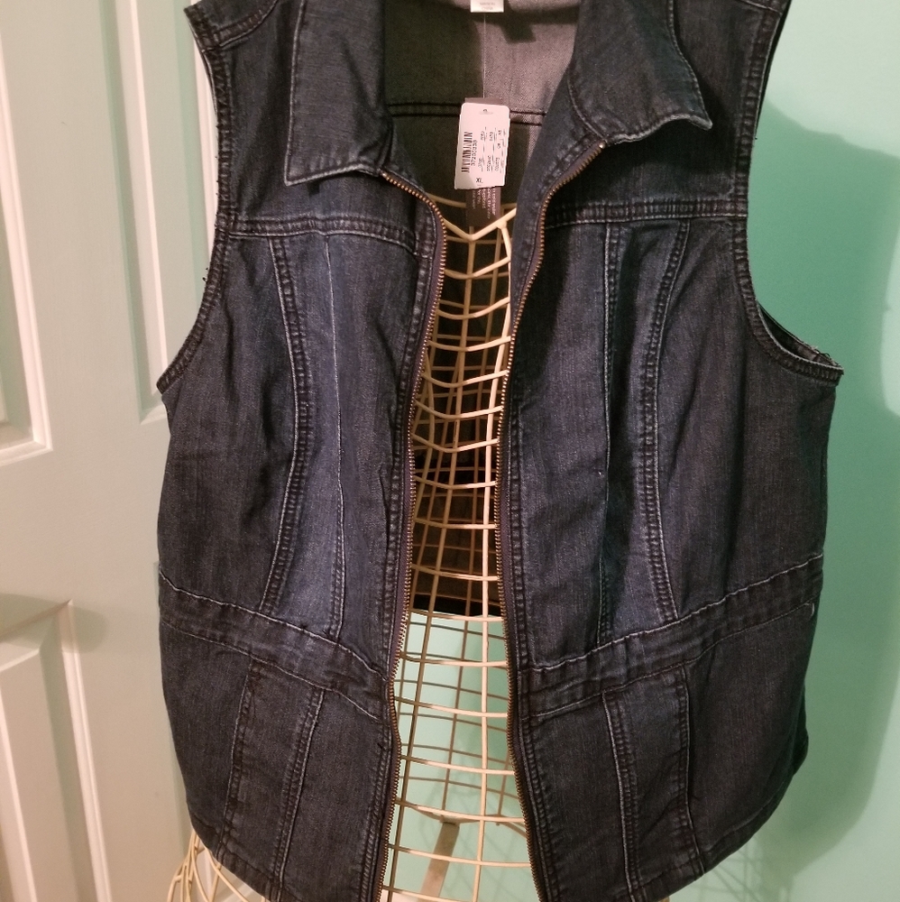 Christopher and Banks sleeveless jean vest